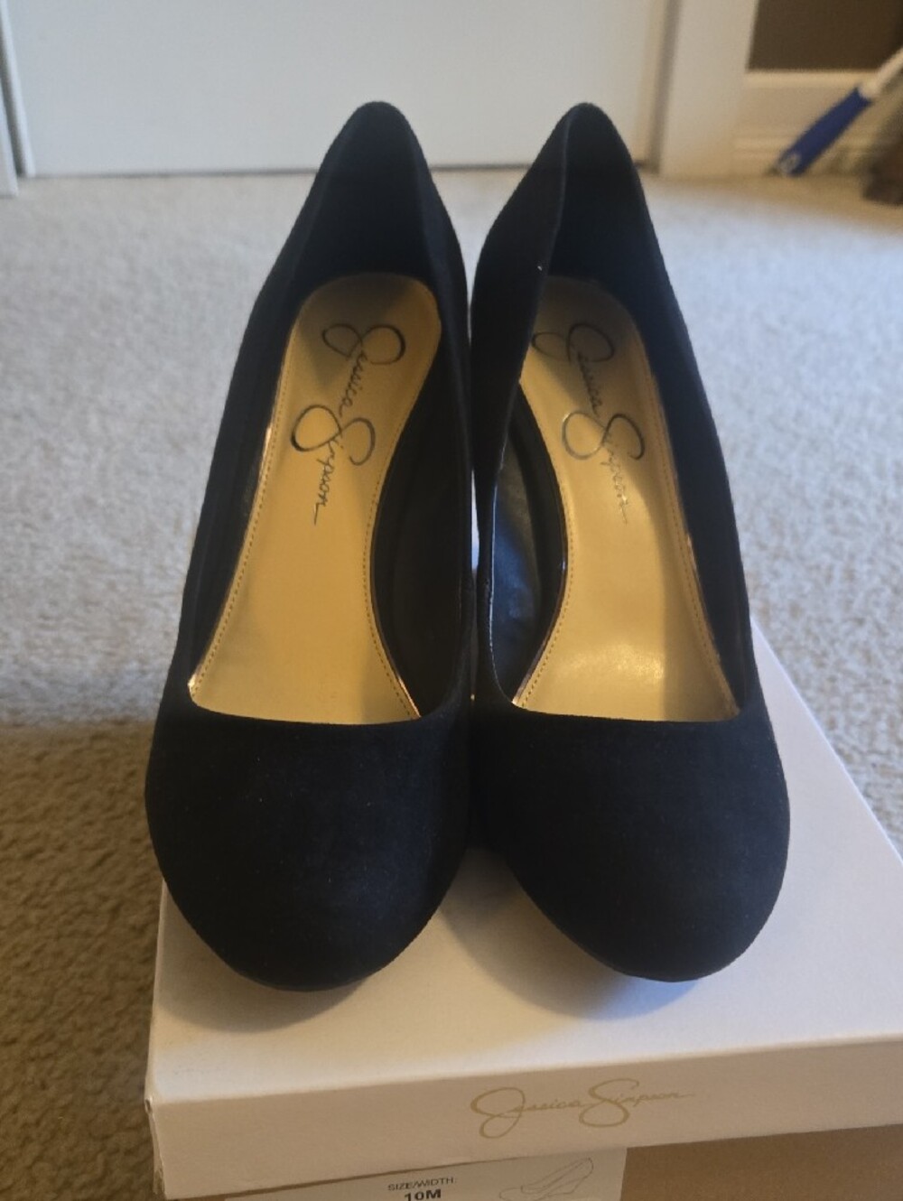 Black Microsuede Wedge Size 10 - Picture 2 of 4